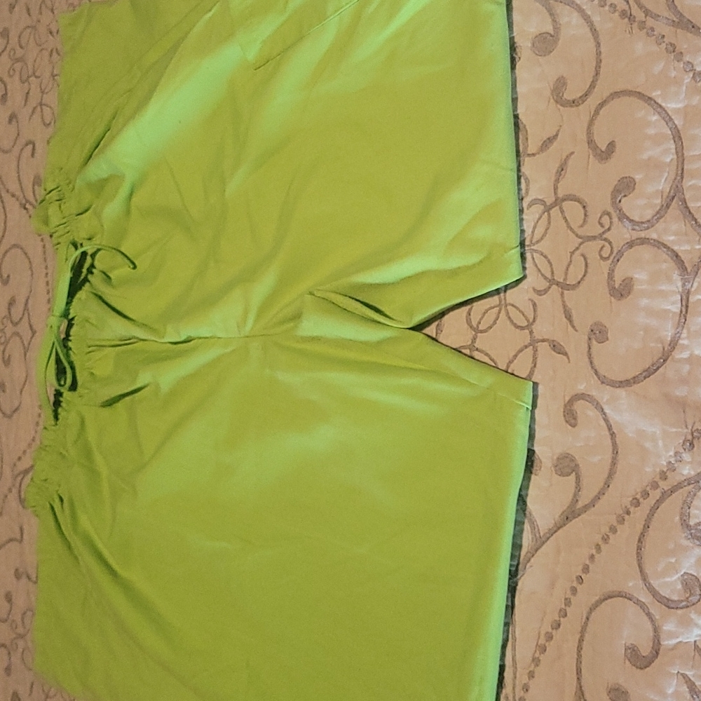 Neon Green Drawstrung Women's Scrub Pants